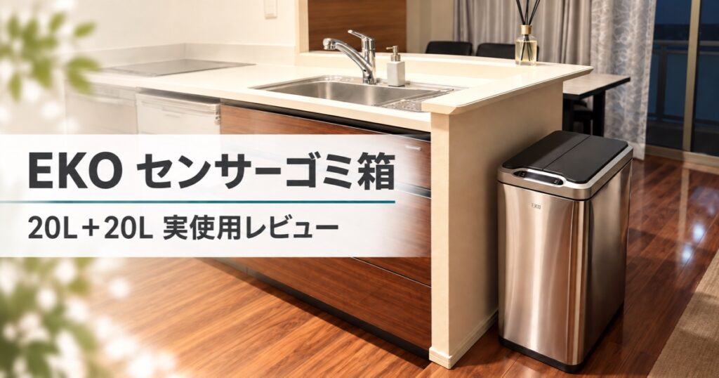EKOセンサーゴミ箱EK9277 20L＋20L実使用レビューのアイキャッチ